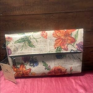 Patricia Nash Cream Clutch Floral Wristlet